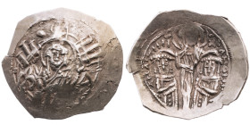 Byzanz 
Kaiserreich
Andronicus II., 1272-1328, und Michael IX. Palaiologos, , 1295-1320
Hyperpyron
um 1303-1320
Konstantinopel

Vs: Madonna in ...