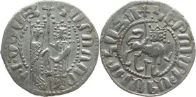 Zeit der Kreuzzüge 
Armenien
Königreich. Hetoum I., 1226-1271
Tram

Vs: Hetoum I. und seine Gemahlin Zabel mit Kreuz, Umschrift
Rs: Löwe n. r. m...