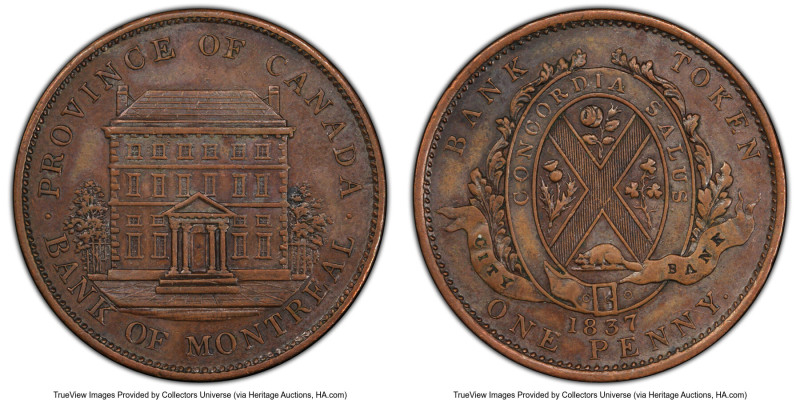 Province of Canada. Bank of Montreal / City Bank Mule Penny Token 1837-Dated (18...