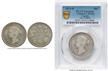 Victoria "Inverted A/V" 50 Cents 1872-H Fine Details (Cleaned) PCGS, Heaton mint, KM6. Variety with V in Victoria as an inverted A. HID09801242017 © 2...