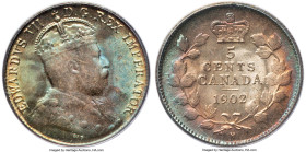 Edward VII "Small H" 5 Cents 1902-H MS67 PCGS, London mint, KM9. A spectacular example of the date, perhaps a bit softly rendered, but meticulously pr...