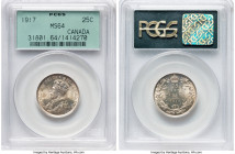 George V 25 Cents 1917 MS64 PCGS, Ottawa mint, KM24. HID09801242017 © 2024 Heritage Auctions | All Rights Reserved www.HA.com/TexasAuctioneerLicenseNo...