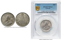 George V 25 Cents 1917 MS63 PCGS, Ottawa mint, KM24. HID09801242017 © 2024 Heritage Auctions | All Rights Reserved www.HA.com/TexasAuctioneerLicenseNo...