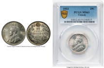 George V 25 Cents 1933 MS63 PCGS, Royal Canadian mint, KM24a. HID09801242017 © 2024 Heritage Auctions | All Rights Reserved www.HA.com/TexasAuctioneer...