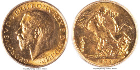 George V gold Sovereign 1914-C MS63 PCGS, Ottawa mint, KM20. HID09801242017 © 2024 Heritage Auctions | All Rights Reserved www.HA.com/TexasAuctioneerL...