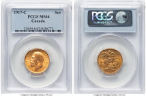 George V gold Sovereign 1917-C MS64 PCGS, Ottawa mint, KM20, S-3997. HID09801242017 © 2024 Heritage Auctions | All Rights Reserved www.HA.com/TexasAuc...