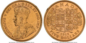 George V gold 5 Dollars 1912 UNC Details (Obverse Cleaned) NGC, Ottawa mint, KM26, Fr-4. HID09801242017 © 2024 Heritage Auctions | All Rights Reserved...