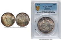 George VI Dollar 1938 MS64 PCGS, Royal Canadian Mint, KM37. Doubled HP. HID09801242017 © 2024 Heritage Auctions | All Rights Reserved www.HA.com/Texas...