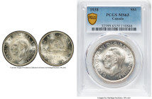George VI Dollar 1938 MS63 PCGS, Royal Canadian mint, KM37. HID09801242017 © 2024 Heritage Auctions | All Rights Reserved www.HA.com/TexasAuctioneerLi...