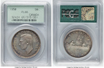 George VI Prooflike Dollar 1950 PL66 PCGS, Royal Canadian Mint, KM46. SWL (Short Water Lines). The variety is not noted on the holder. HID09801242017 ...