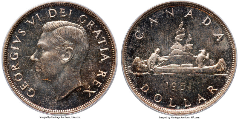George VI Specimen Dollar 1951 SP67 PCGS, Royal Canadian mint, KM46. Full Water ...