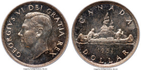 George VI Specimen Dollar 1951 SP67 PCGS, Royal Canadian mint, KM46. Full Water Lines. Featured here is a selection surpassed by no other, placed at t...
