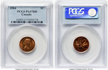 Elizabeth II Prooflike Cent 1964 PL67 Red PCGS, Royal Canadian mint, KM49. Shoulder Fold. Straight I. From the Cinderellie Collection HID09801242017 ©...