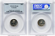 Elizabeth II Prooflike 10 Cents 1954 PL66 PCGS, Royal Canadian mint, KM51. From the Cinderellie Collection HID09801242017 © 2024 Heritage Auctions | A...