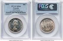 Elizabeth II "Large date - No Strap" 50 Cents 1953 MS64 PCGS, Royal Canadian mint, KM53. Large date, No Strap varieties. HID09801242017 © 2024 Heritag...