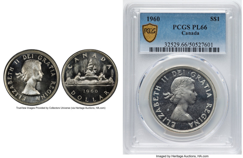 Elizabeth II Prooflike Dollar 1960 PL66 PCGS, Royal Canadian mint, KM54. HID0980...