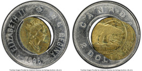 Elizabeth II Mint Error - Center Core Struck Off-Center 2 Dollars 1996 MS62 PCGS, Royal Canadian mint, KM270. HID09801242017 © 2024 Heritage Auctions ...