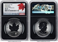 Elizabeth II "Maple Leaf - 30th Anniversary" 5 Dollars (1 oz) 2018 MS70 NGC, Royal Canadian mint. First Day of Production. Incuse Design. 4th Portrait...