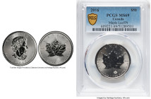 Elizabeth II platinum "Maple Leaf" 50 Dollars 2016 MS69 PCGS, Royal Canadian mint, KM195. HID09801242017 © 2024 Heritage Auctions | All Rights Reserve...
