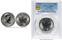 Elizabeth II platinum "Maple Leaf" 50 Dollars 2016 MS69 PCGS, Royal Canadian mint, KM195. HID09801242017 © 2024 Heritage Auctions | All Rights Reserve...