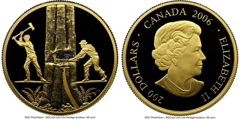 Elizabeth II gold Proof "Timber Trade" 200 Dollars 2006 PR69 Ultra Cameo NGC, Ro...