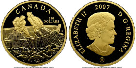 Elizabeth II gold Proof "Fishing Trade" 200 Dollars 2007 PR69 Ultra Cameo NGC, Royal Canadian mint, KM750. Historical Commerce Series. HID09801242017 ...