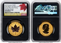Elizabeth II gold Reverse Proof "Maple Leaf - 40th Anniversary" 200 Dollars (1 oz) 2019 PR70 NGC, KM-Unl. Incuse rose-gold plating. First Day of Issue...