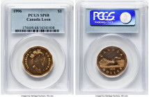 Elizabeth II 6-Piece Lot of Certified Specimen Set 1996 PCGS, 1) Specimen "Loon" Dollar SP68, KM186 2) Specimen 50 Cents SP68, KM185 3) Specimen 25 Ce...