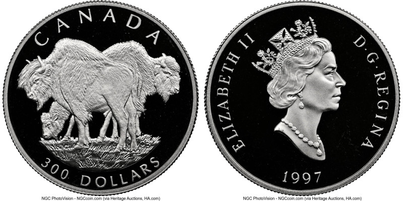 Elizabeth II 4-Piece Lot of Certified platinum "Wood Bison" Proof Set 1997 PR69 ...