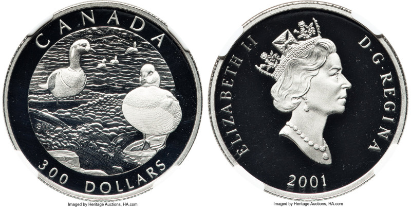 Elizabeth II 4-Piece Lot of Certified platinum "Harlequin Duck" Proof Set 2001 P...