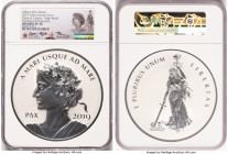 Elizabeth II silver Reverse Proof High Relief "Peace & Liberty" Mint Medal (1 Kilo) 2019 PR70 NGC, Royal Canadian mint. Mintage: 325. #015/325 First D...
