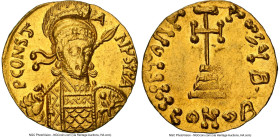 Constantine IV Pogonatus (AD 668-685). AV solidus (19mm, 4.47 gm, 6h). NGC MS 3/5 - 4/5. Constantinople, 2nd officina, AD 681-685. P CONST-A-NЧS PP A,...