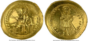 Isaac I Comnenus (AD 1057-1059). AV histamenon nomisma (25mm, 4.41 gm, 5h). NGC Choice XF 5/5 - 3/5, brushed. Constantinople. + IhS XIS RЄX-RЄGNANTInm...