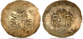 John II Comnenus (AD 1118-1143). EL aspron trachy (29mm, 2.35 gm, 6h). NGC (photo certificate) VF 2/5 - 1/5, damage. Constantinople. IC-XC (barred), C...