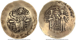 John II Comnenus (AD 1118-1143). EL aspron trachy (30mm, 4.29 gm, 6h). NGC Choice VF 3/5 - 2/5, edge crimps, scratches, graffiti. Constantinople. IC-X...