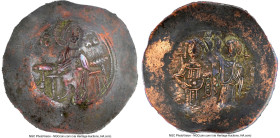 Manuel I Comnenus (AD 1143-1180). BI aspron trachy (27mm, 3.31 gm, 5h). NGC VF 4/5 - 4/5. Constantinople. IC-XC (barred), Christ seated facing on back...