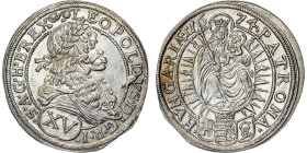 Leopold I. (1657-1705) XV Kreuzer 1674 Pressburg