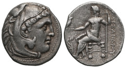 Greek Kings of Macedon, Alexander III 'the Great', AR Drachm, (Silver), 336-323 BC. Uncertain mint in Macedon or Greece. Obv: Head of Herakles right, ...