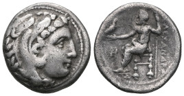 GREEK KINGS OF MACEDON. Alexander III ‘the Great’, 336-323 BC. Drachm, Miletos, struck under Philoxenos, circa 325-323. Head of Herakles to right, wea...