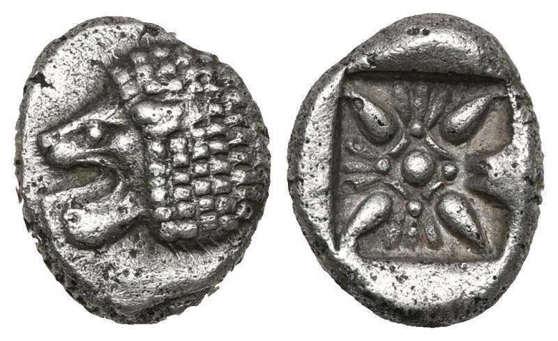 GREEK IONIA. Miletus. Ca. late 6th-5th centuries BC. AR obol. Forepart of roarin...