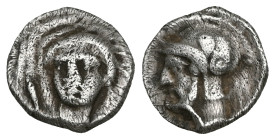 Cilicia, Satraps. Pharnabazos AR Obol. Cilicia, Satraps. Pharnabazos AR Obol. Tarsos, circa 380-379 BC. Head of Arethusa facing, wearing earrings and ...