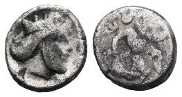 Greek Achaemenid Empire, Darius I (510-486 BC) or later, AR obol. Very Rare.

 Weight: 0,1 gr Diameter:5 mm