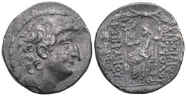 GREEK COINS. SELEUCID KINGDOM. Antiochus VIII. Grypus, 121-96 BC Tetradrachm, 3rd reign, 109-96 BC. Antioch. Diademed head facing right. Rev. VASILEYS...