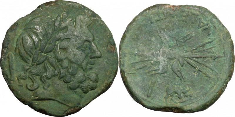 Greek Italy. Bruttium, Vibo Valentia. AE Litra, c. after 192 BC. D/ Head of Jupi...