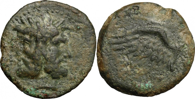 Sicily. Panormos, under Roman rule. AE 25mm, after 241 BC. D/ Head of Janus, lau...