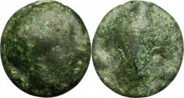 Sicily. Selinos. AE Hexas, 435-415 BC. D/ Head of river god right. R/ Selinon leaf; on either side, pellet. CNS I, 8. AE. g. 5.62 mm. 18.00 Attractive...