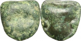 Sicily. Selinos. AE Hexas, circa 450-440 BC. D/ Facing mask of Silenus. R/ Selinon leaf flanked by two pellets. CNS I pg. 236, 9. SNG ANS -. SNG Morco...
