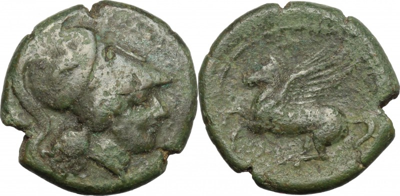 Sicily. Syracuse. Agathokles (317-289 BC). AE 23mm, 317-289 BC. D/ Head of Athen...