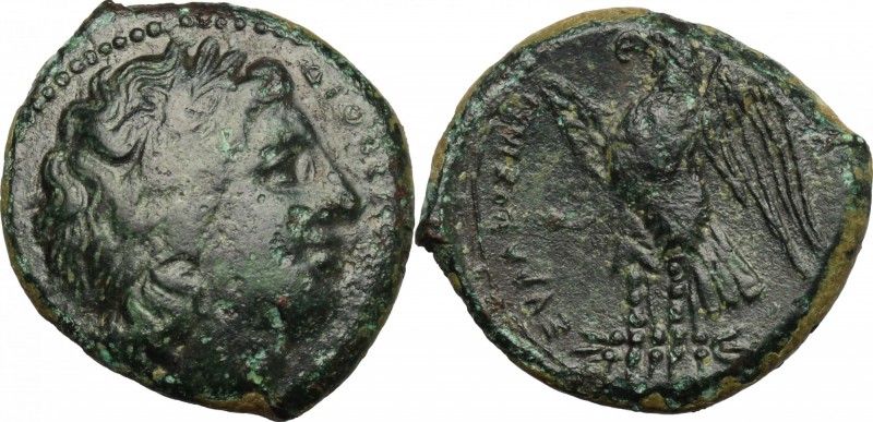 Sicily. Syracuse. Hiketas (287-278 BC). AE 23mm, 287-278 BC. D/ Head of Zeus Hel...