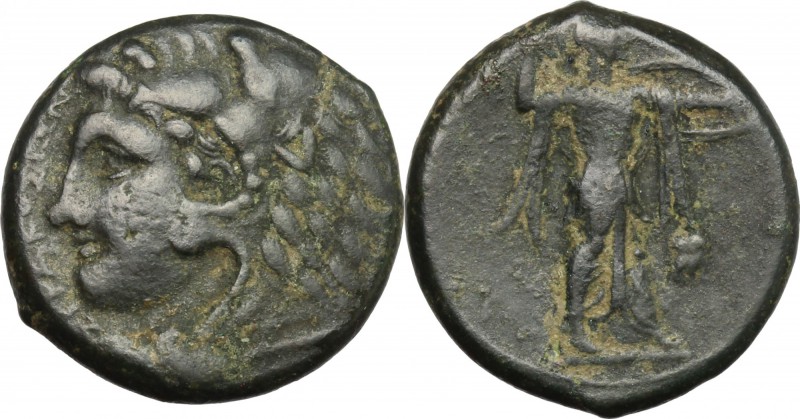 Sicily. Syracuse. Pyrrhos (278-276 BC). AE, 278-275 BC. D/ Head of Heracles left...